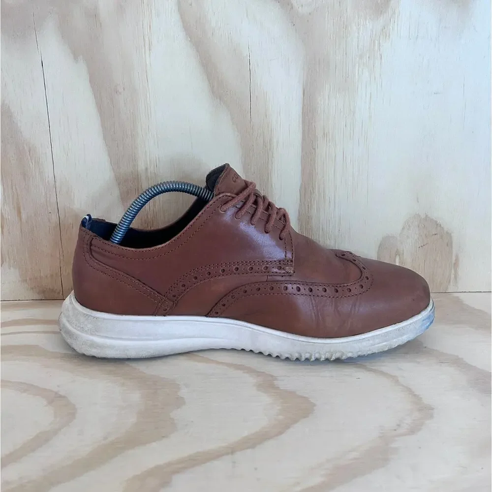 Cole Haan - Grand + Wingtip - Oxfords Shoes - Brown - Men's - 9.5W - C36939 - Picture 5 of 10